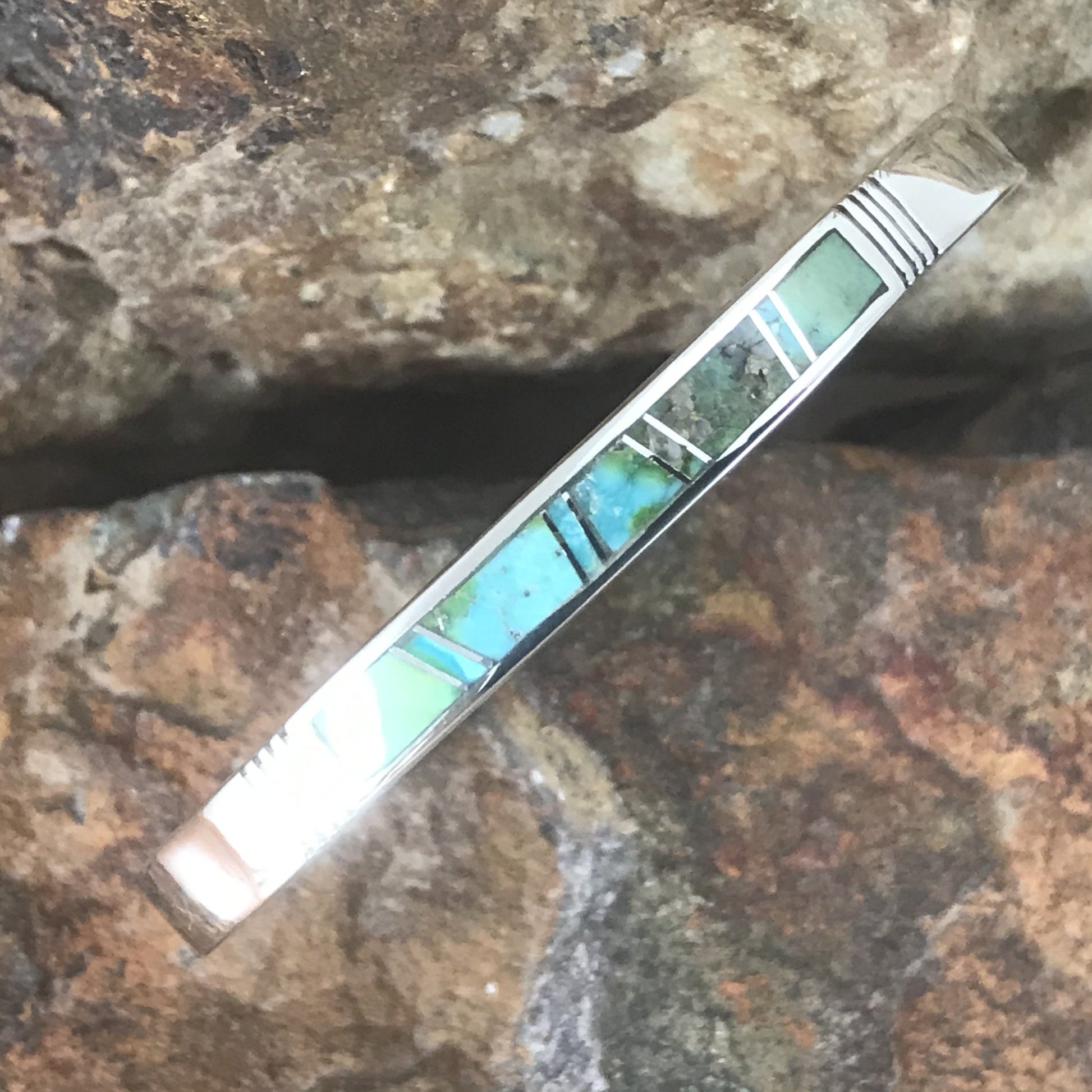 David Rosales Sonoran Gold Inlaid Sterling Silver Bracelet