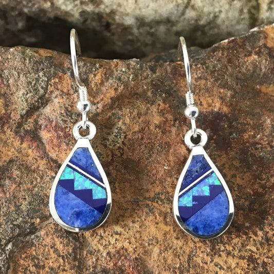 David Rosales Blue Sky Inlaid Sterling Silver Earrings