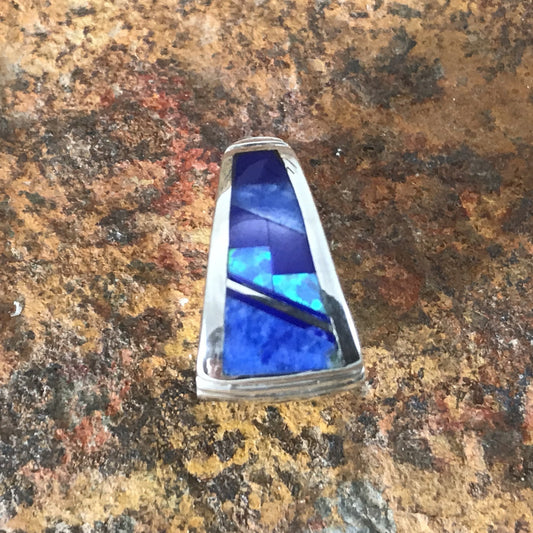 David Rosales Blue Sky Inlaid Sterling Silver Pendant