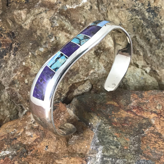 David Rosales Shalako Inlaid Sterling Silver Bracelet