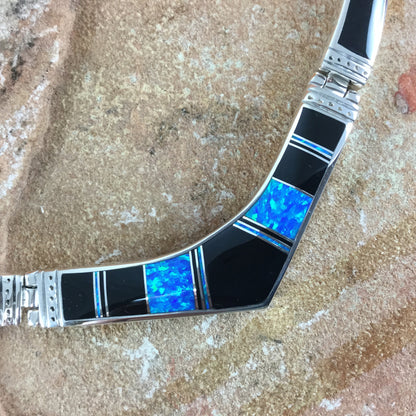 David Rosales Black Beauty Inlaid Sterling Silver Necklace