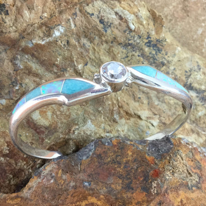 David Rosales Inlaid Sterling Silver Bracelet