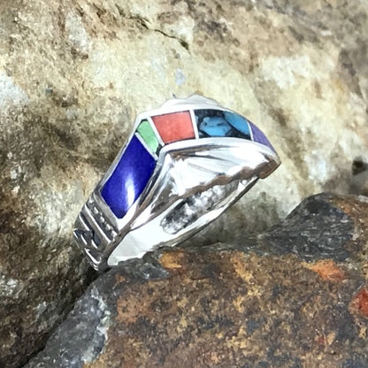 David Rosales Indian Summer Inlaid Sterling Silver Ring