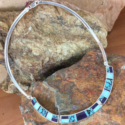 David Rosales Shalako Inlaid Sterling Silver Necklace