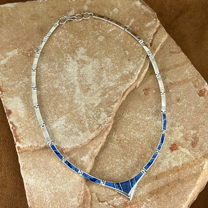 David Rosales Blue Sky Fancy Inlay Sterling Silver Necklace