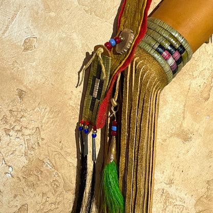 Buckskin Quiver, Bow and Arrows by Russ Kruse