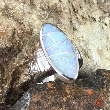 David Rosales Amazing Light Inlaid Sterling Silver Ring