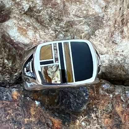 David Rosales Native Earth Inlaid Sterling Silver Ring