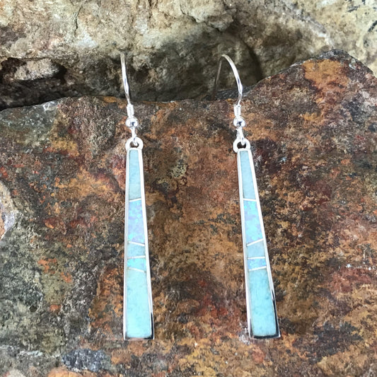 David Rosales Amazing Light Inlaid Sterling Silver Earrings