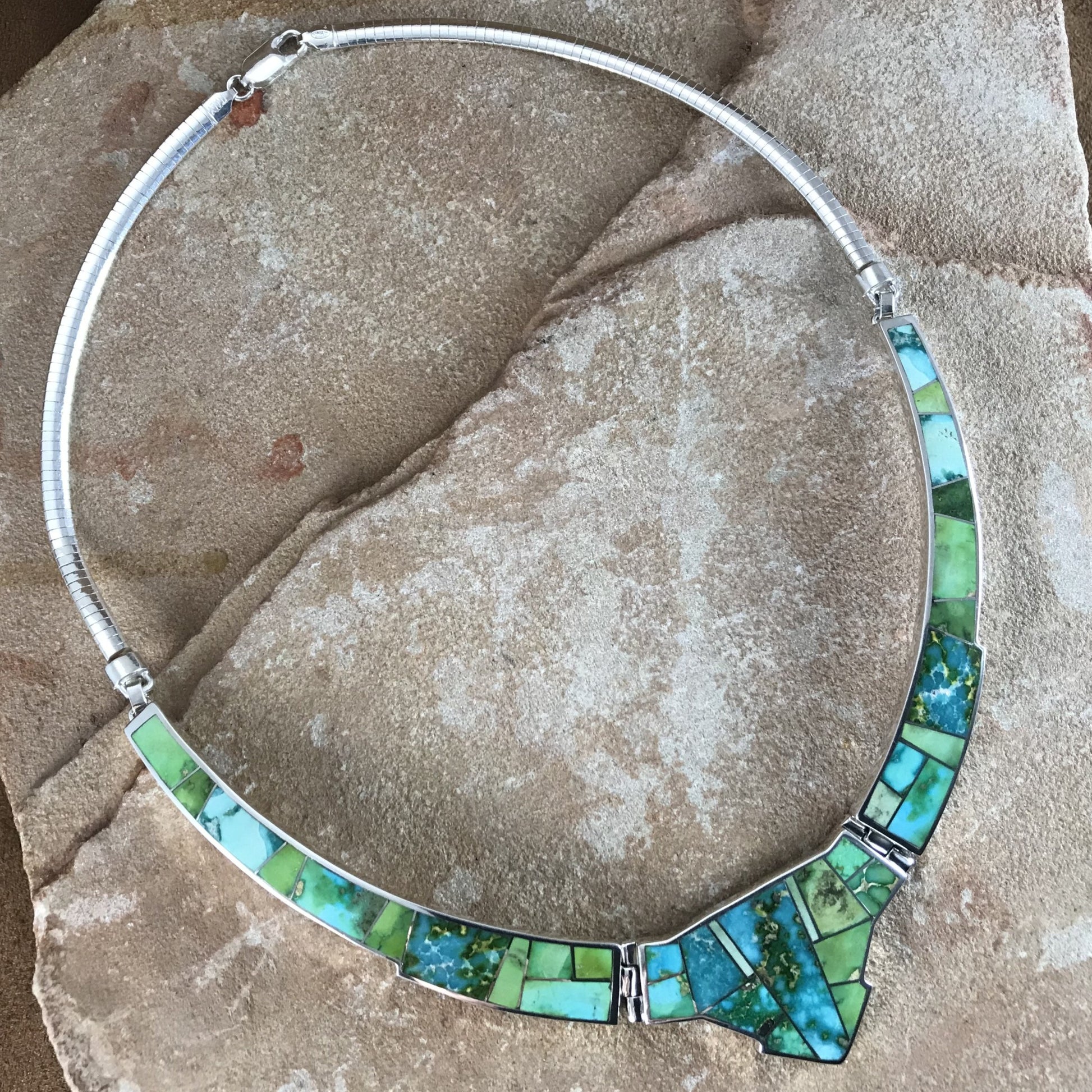 David Rosales Sonoran Gold Inlay Sterling Silver Necklace