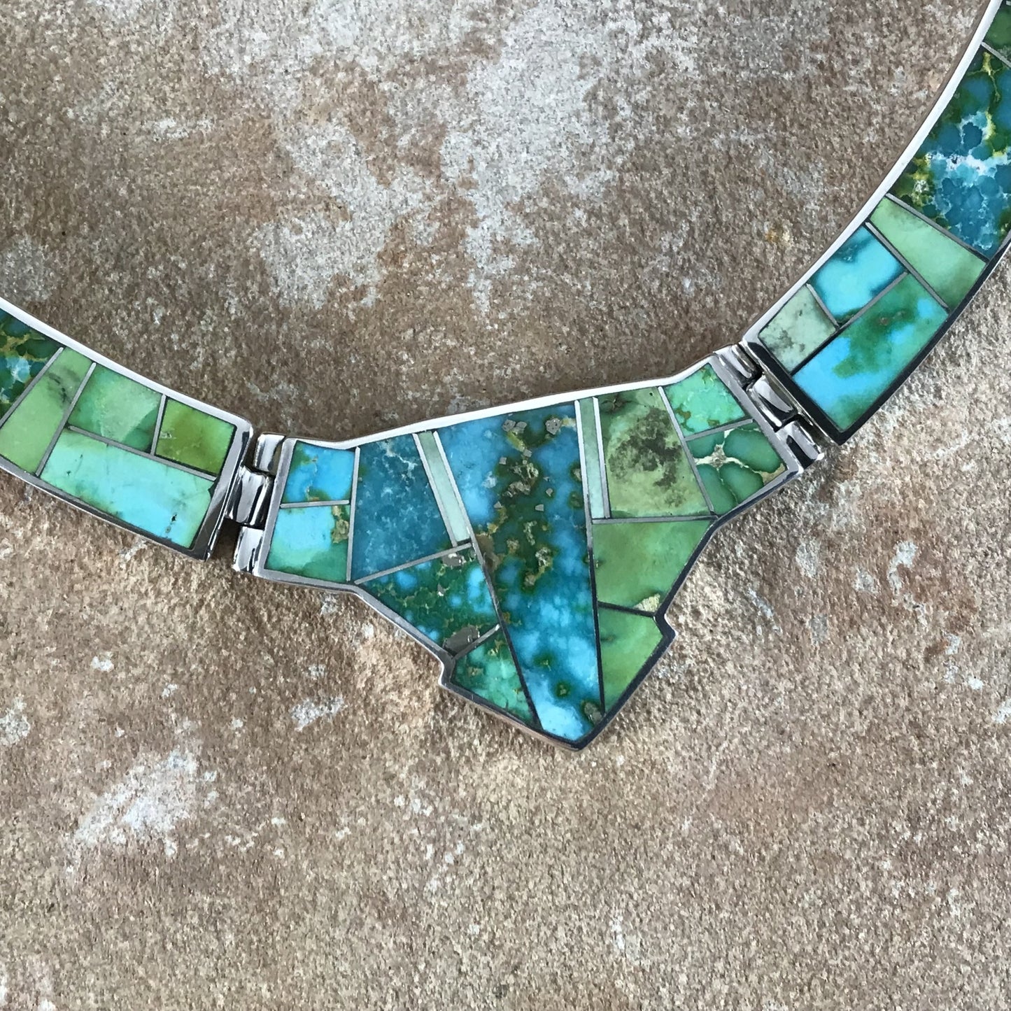 David Rosales Sonoran Gold Inlay Sterling Silver Necklace