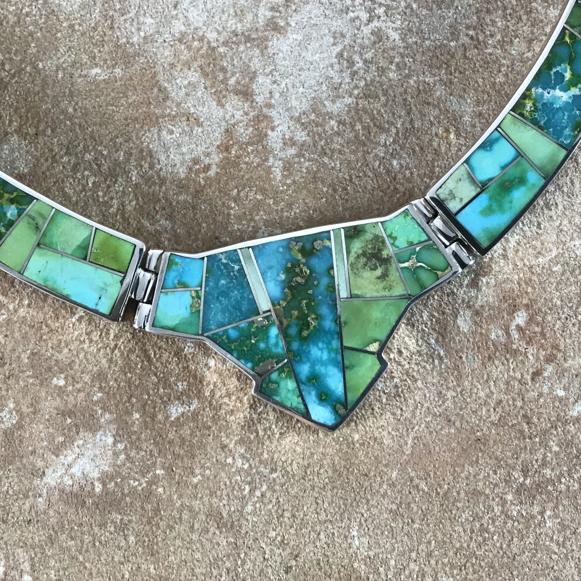 David Rosales Sonoran Gold Inlay Sterling Silver Necklace