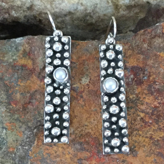 Million Drops Fresh Water Pearl Sterling Silver Earrings by Akee Douglas