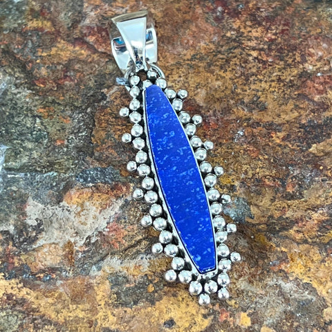 Lapis Sterling Silver Pendant by Artie Yellowhorse