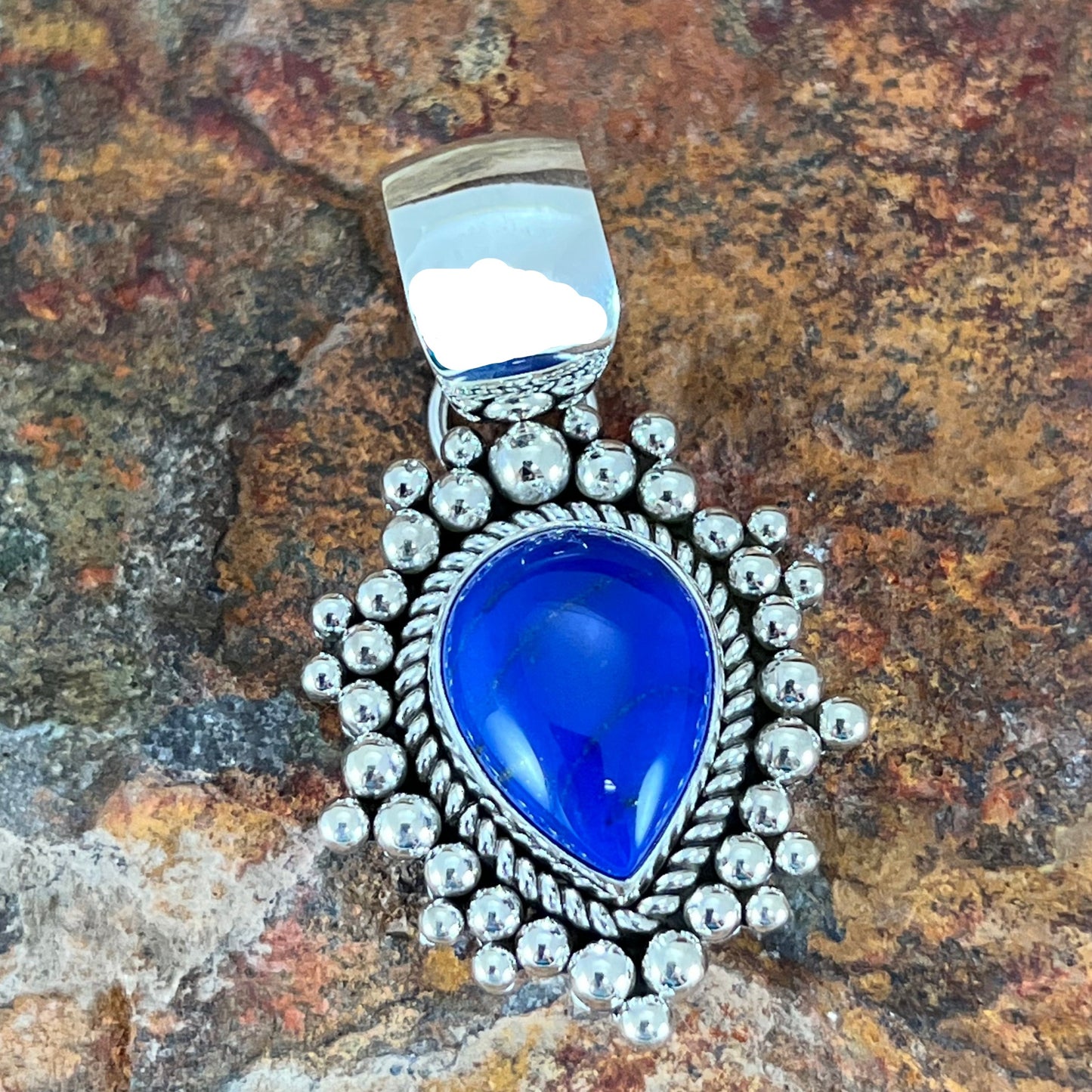 Lapis Sterling Silver Pendant by Artie Yellowhorse