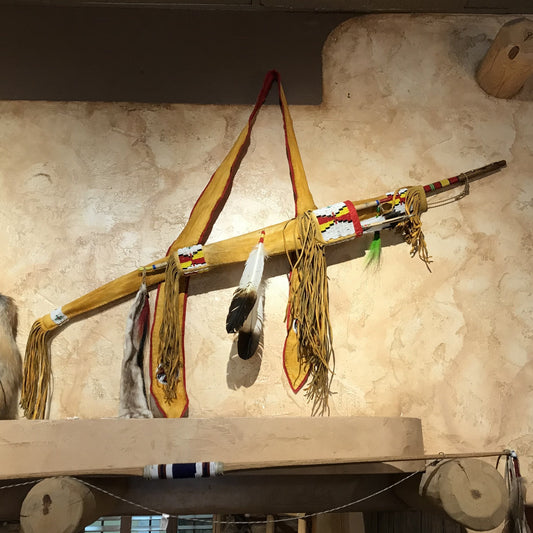 Buckskin Quiver, Bow and Arrows by Russ Kruse