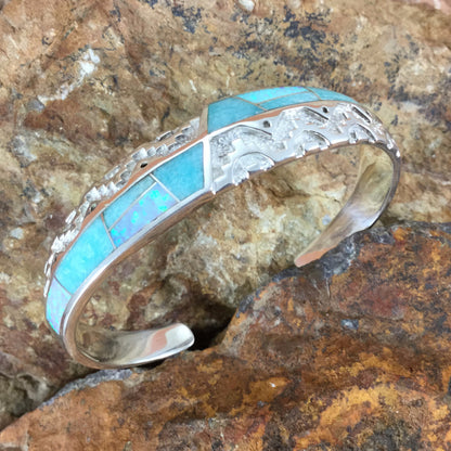 David Rosales Inlaid Sterling Silver Bracelet