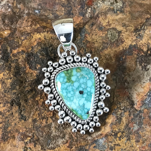 Sonoran Gold Turquoise Sterling Silver Pendant by Artie Yellowhorse