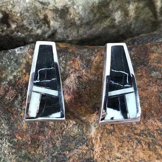 David Rosales Arizona Blue Inlaid Sterling Silver Earrings