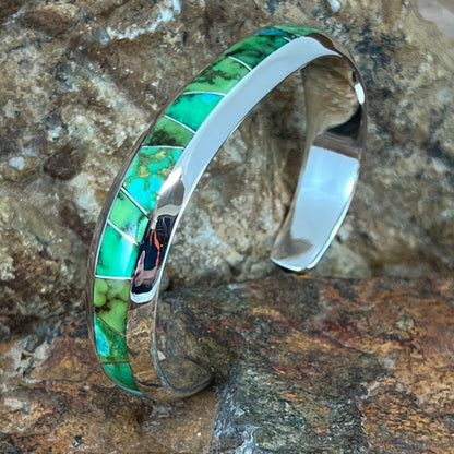 David Rosales Sonoran Gold Inlaid Sterling Silver Bracelet