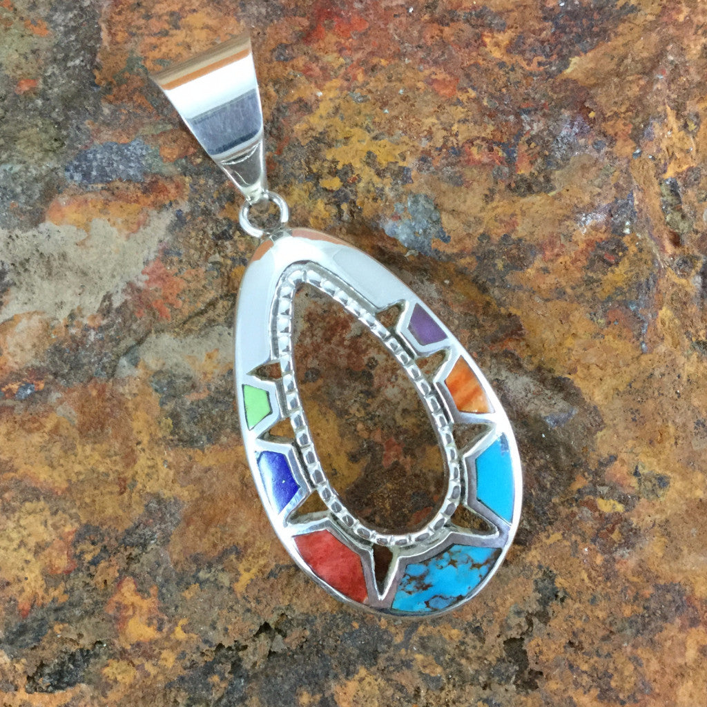 David Rosales Indian Summer Inlaid Sterling Silver Pendant