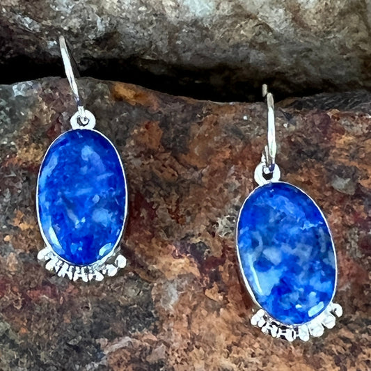 Blue Lapis Sterling Silver Earrings by Cathy Webster