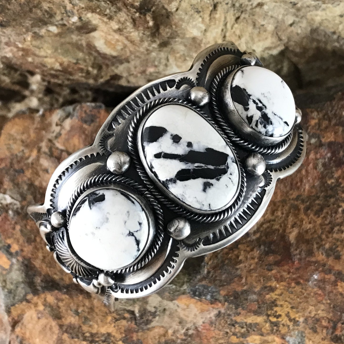 White Buffalo Sterling Silver Bracelet by Bernyse Chavez