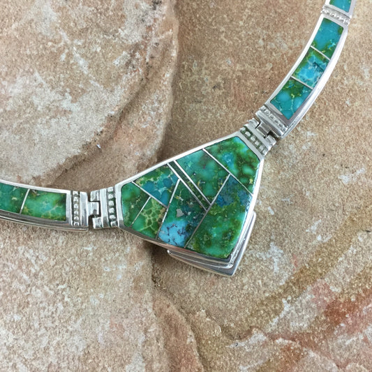 David Rosales Sonoran Gold Inlay Sterling Silver Necklace