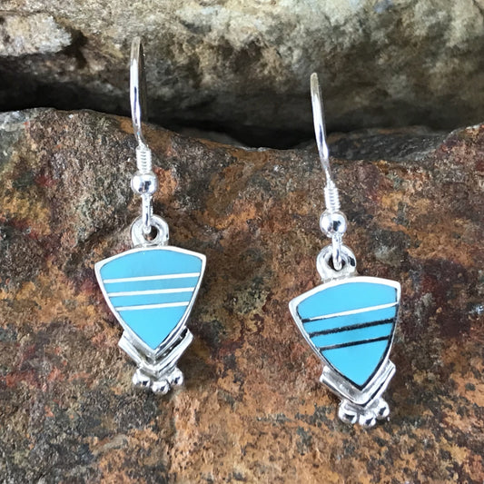 David Rosales Arizona Blue Inlaid Sterling Silver Earrings