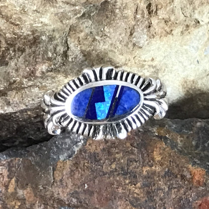 David Rosales Blue Sky Fancy Inlaid Sterling Silver Ring