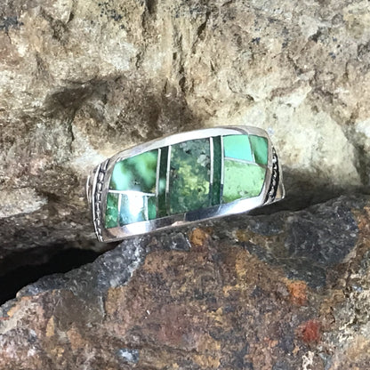 David Rosales Sonoran Gold Inlaid Sterling Silver Ring