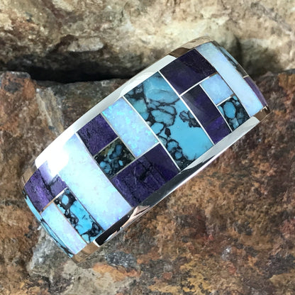 David Rosales Shalako Inlaid Sterling Silver Bracelet