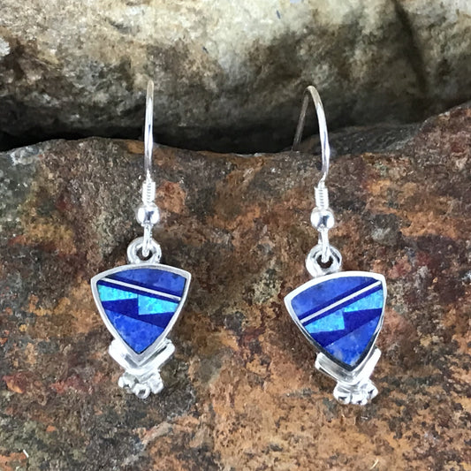 David Rosales Blue Sky Fancy Inlaid Sterling Silver Earrings