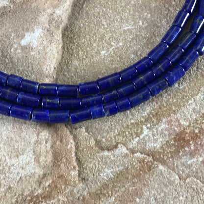 David Rosales 18" Three-Strand Lapis & Sterling Silver Beaded Necklace