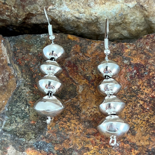 Sterling Silver Beaded Earrings by Frankie Miller