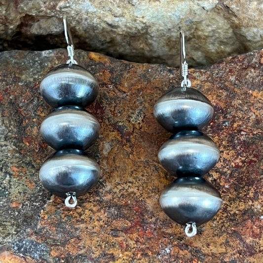 Sterling Silver Beaded Earrings by P Haley