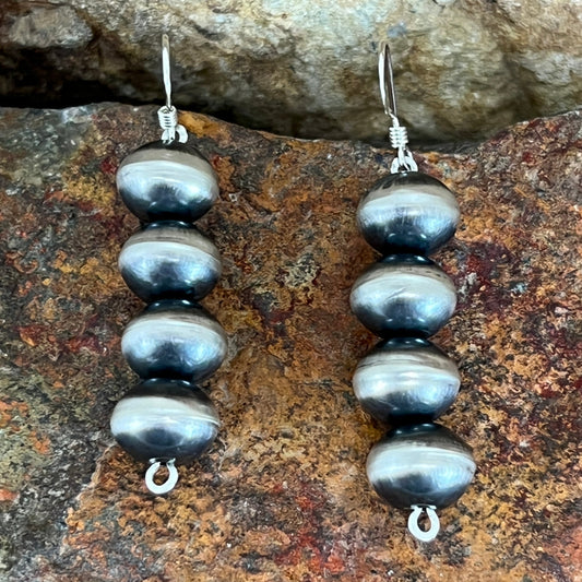 Sterling Silver Beaded Earrings by Crystal Haley