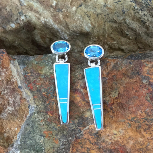 David Rosales Arizona Blue Sterling Silver Earrings