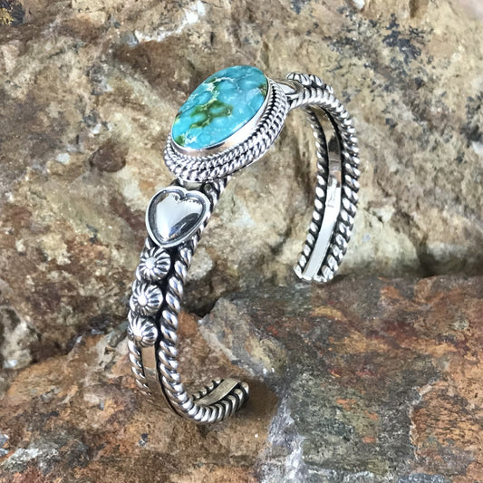 Sonoran Gold Turquoise Sterling Silver Bracelet by Artie Yellowhorse