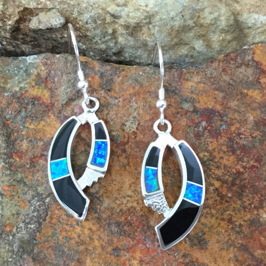 David Rosales Black Beauty Inlaid Sterling Silver Earrings