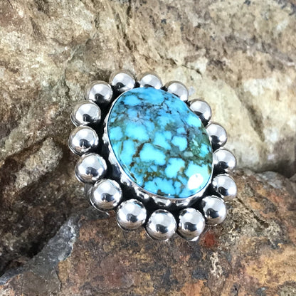 Kingman Turquoise Sterling Silver Ring by Artie Yellowhorse Size 7