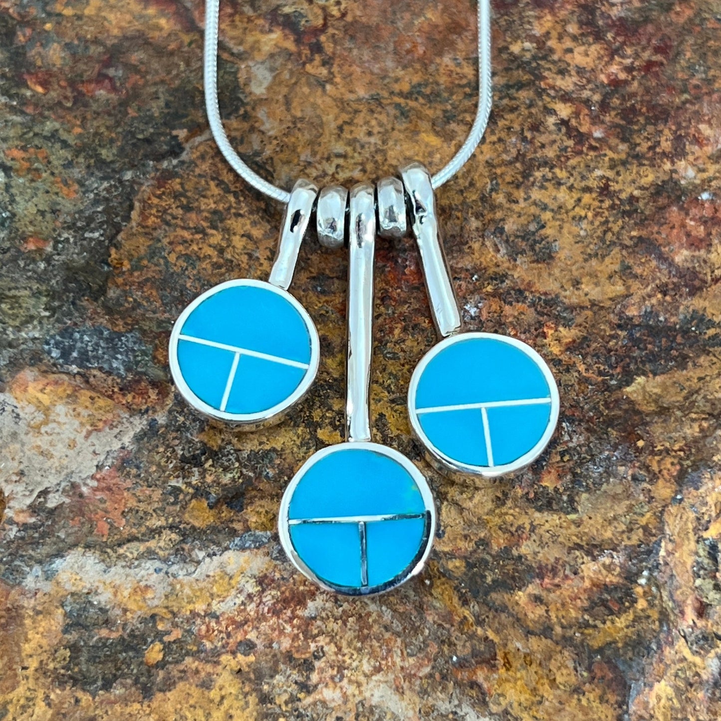 David Rosales Arizona Blue Inlaid Sterling Silver Necklace