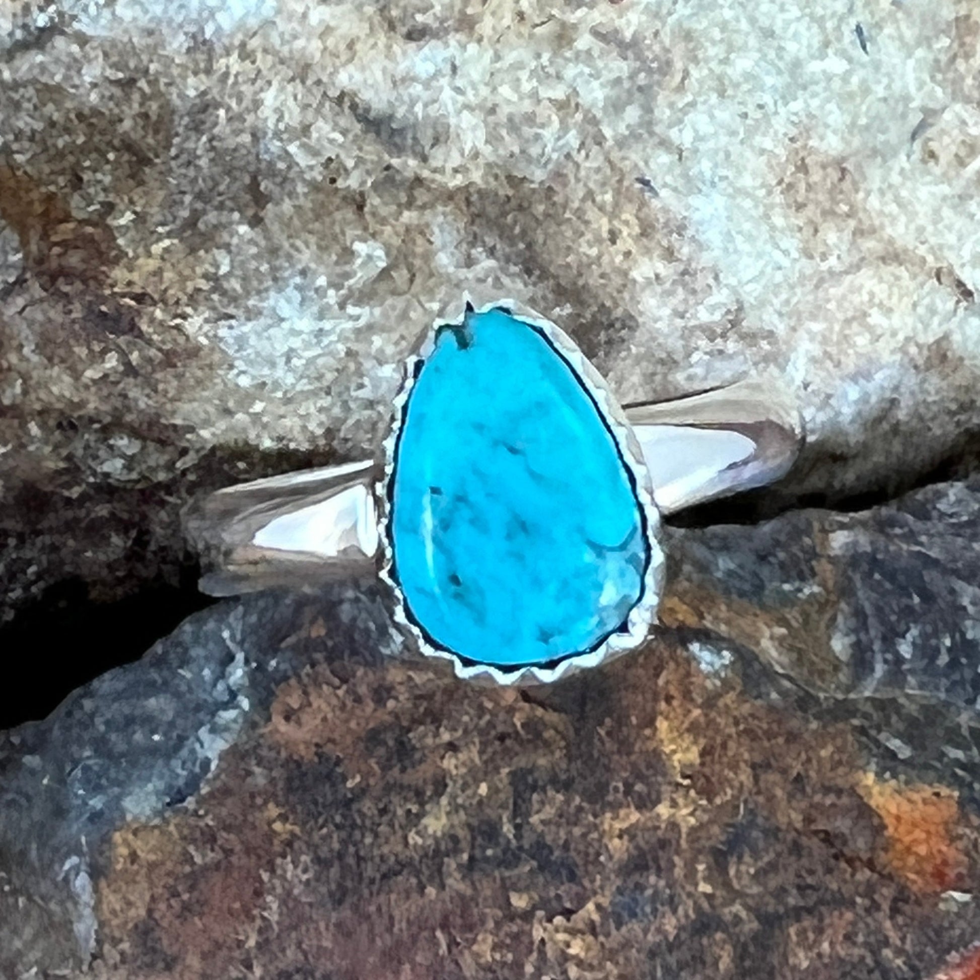 David Rosales Arizona Blue Sterling Silver Ring Size 7