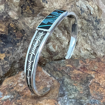 David Rosales Shadow Peak Inlaid Sterling Silver Bracelet