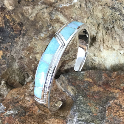 David Rosales Amazing Light Inlaid Sterling Silver Bracelet