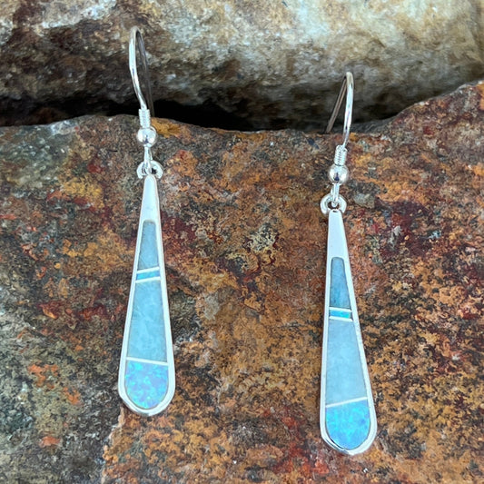 David Rosales Amazing Light Inlaid Sterling Silver Earrings