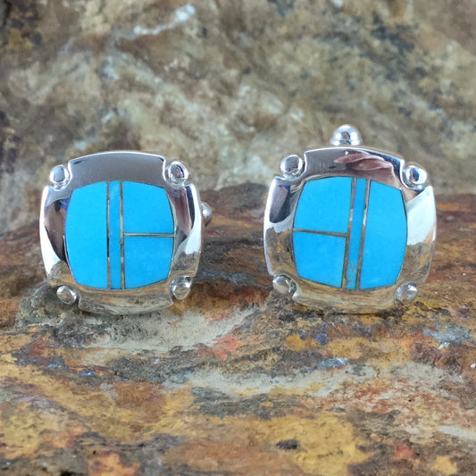 David Rosales Arizona Blue Sterling Silver Cuff Links