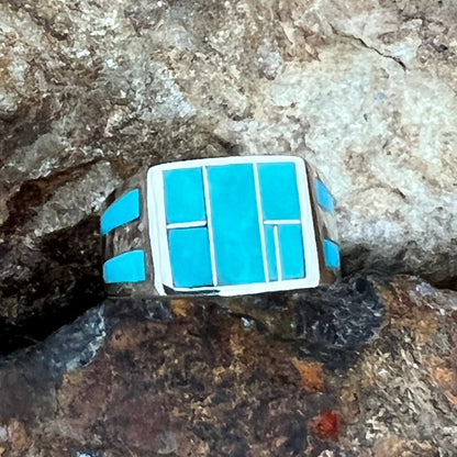 David Rosales Arizona Blue Inlaid Sterling Silver Ring