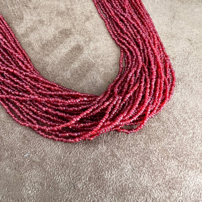 30" Vintage Red Beaded Necklace -- Estate Jewelry