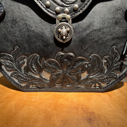 Hand Tooled 'Midnight Moonlight' Leather Handbag by Stephen Vaughn Leatherworks